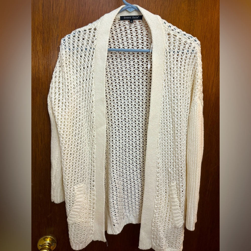 White open sweater